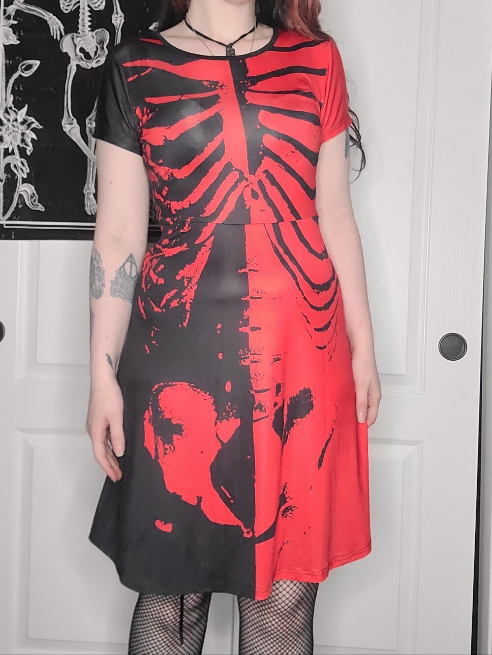 Split Skeleton Skater Dress - Picture 2 of 6